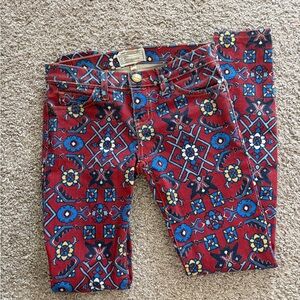 CURRENT/ELLIOT - Red and Blue Patterned Jeans